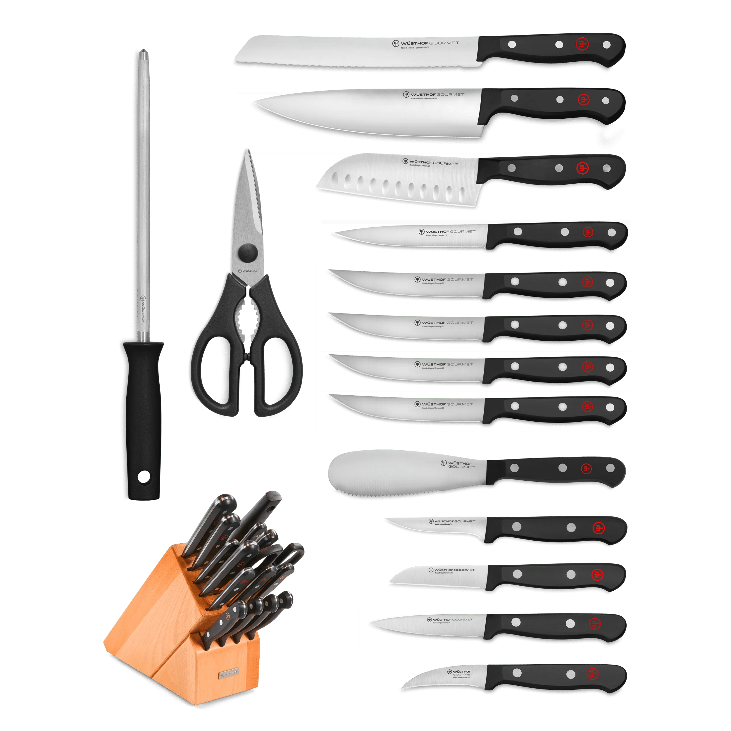 Gourmet 16-Piece Knife Block Set - Image 2