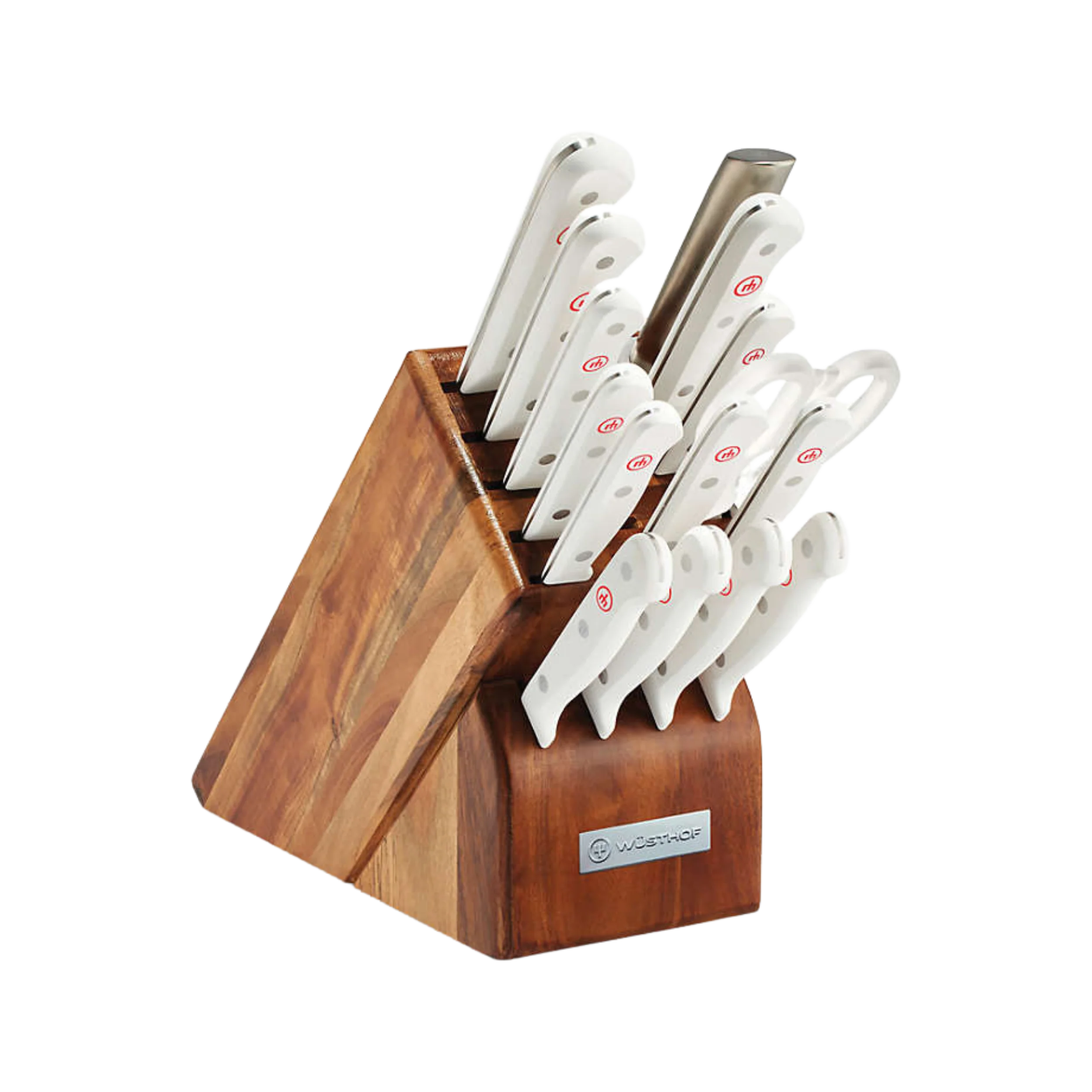 Gourmet White 18-Piece Knife Block Set