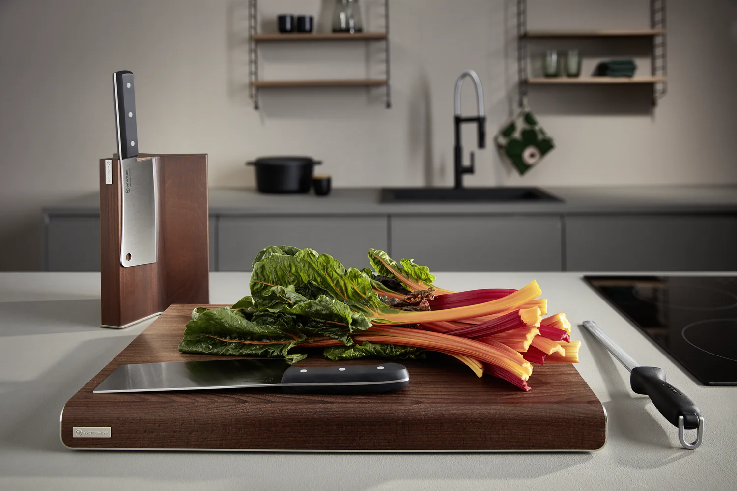 Heat-Treated Beech and Stainless Steel Cutting Board - Image 3